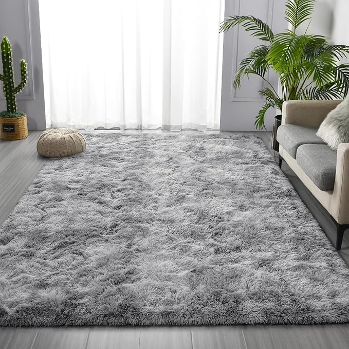 Large Shag Area Rugs 9 x 12, Tie-Dyed Plush Fuzzy Rugs - Image 3
