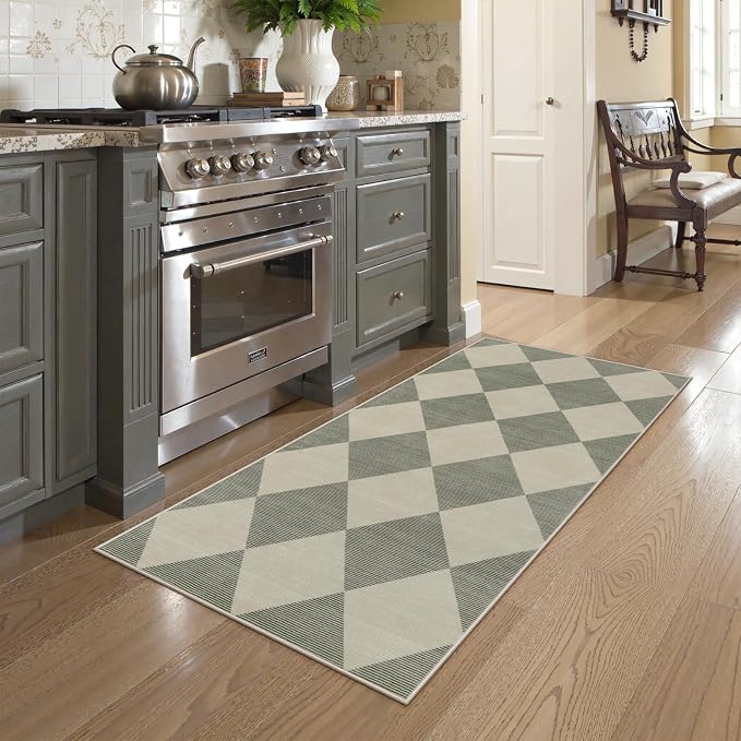 Beeiva Checkered Rug Runners for Hallways Non Slip, 2x4 Washable Runner Rug for - Image 8