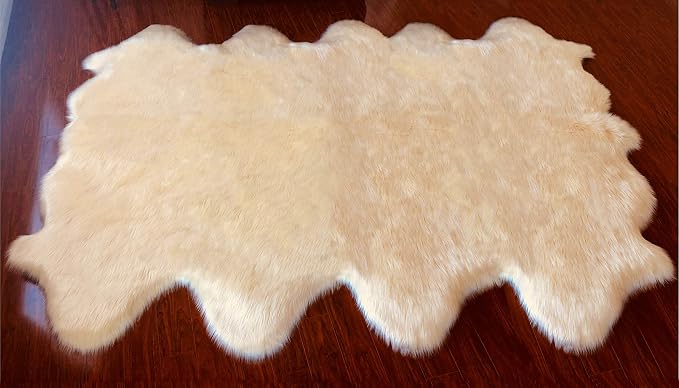 Free Shape Luxury Soft Fluffy Shag Area Rug Octo 8 Pelts 6'x8', 180x240 cm by LAMBZYRUGS