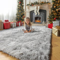 Amdrebio Tie-Dyed Light Grey Area Rugs by Amdrebio