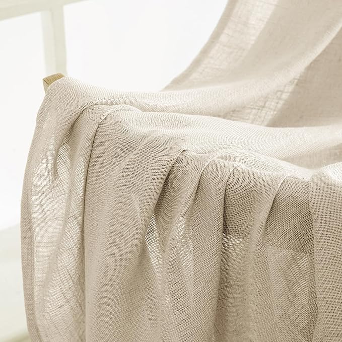 MIULEE Linen Curtains 63 Inch Length 2 Panels - Image 6