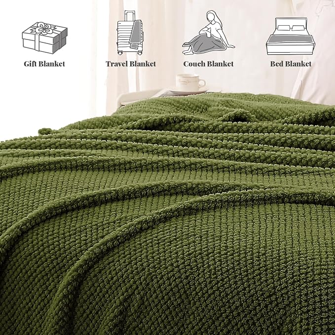 Whale Flotilla Twin Size Fuzzy Fleece Blanket, Fluffy Warm Soft Jacquard Bed - Image 8