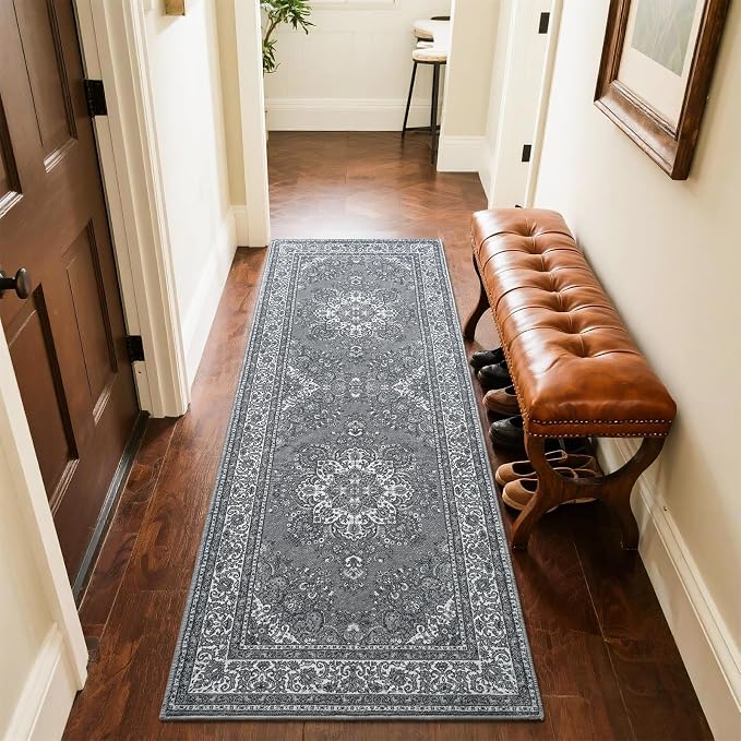 Runner Rug for Bedroom, 2x6 Non-Slip Vintage Area Rug, Machine Washable Boho - Image 8