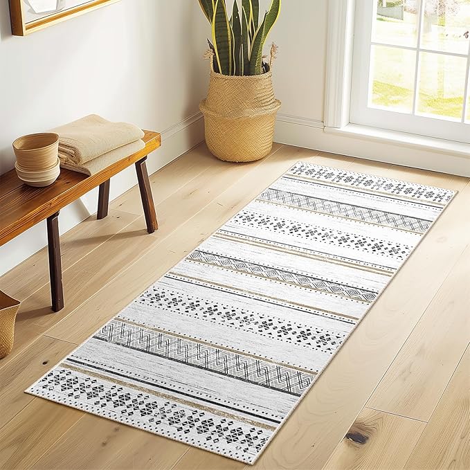 BESTSWEETIE 2x6 Area Rugs for Living Room Washable Moroccan Farmhouse Neutral by BESTSWEETIE