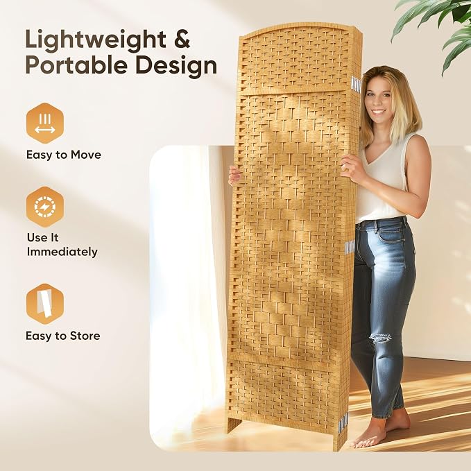 JOSTYLE 6ft. Tall Extra Wide Folding Privacy Screens - Image 5