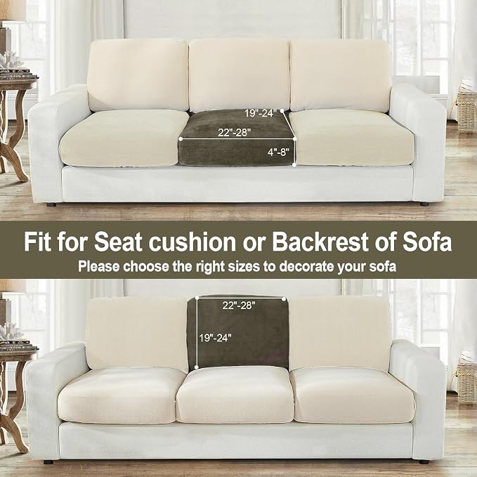 NAISI Couch Cushion Covers 1 Piece Velvet Stretch Sofa Seat Covers or Backrest - Image 4