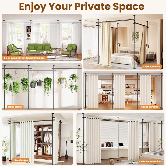 BONPALLY Room Divider Curtain Rod - Image 7