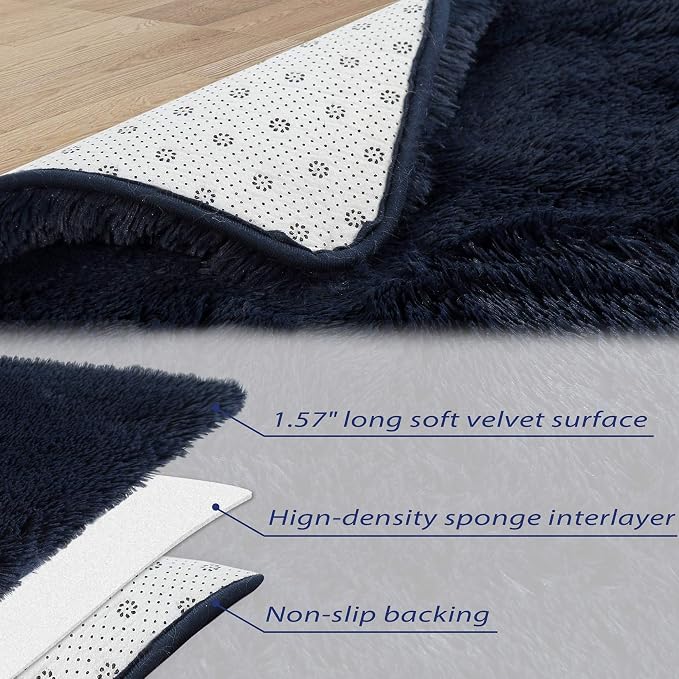 CAROMIO Runner Rug for Bedroom Living Room 2x6 Feet, Shag Fluffy Area Rugs Soft - Image 3