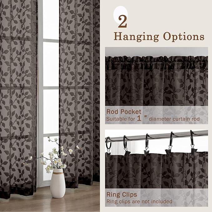 Chyhomenyc Chocolate Sheer Valances - Image 6