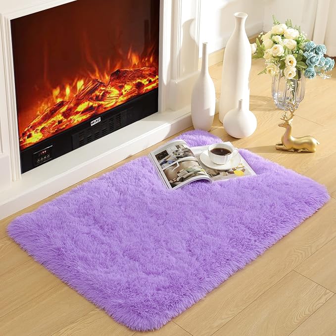 Merelax Fluffy Rug Shaggy Area Rug, Mini Fuzzy Plush Kids Bedside Rug, Soft - Image 7