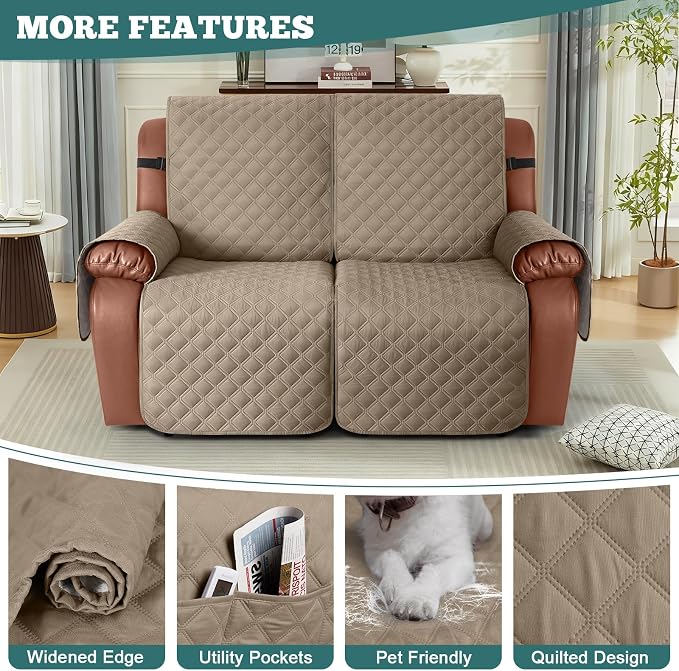 Ruaozz Waterproof Recliner Sofa Covers, 1-Piece Reclining Couch Covers Non-Slip - Image 5