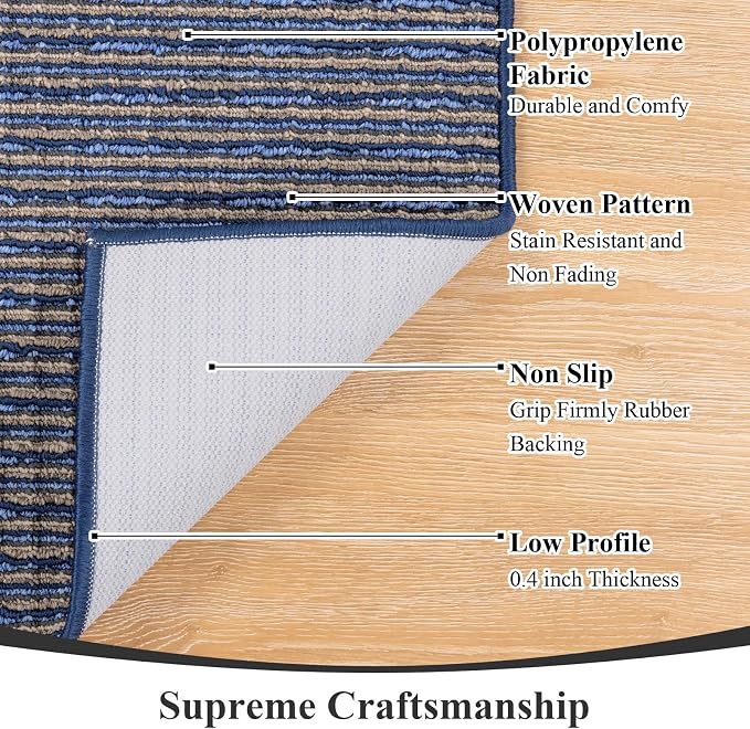 SHACOS Runner Rugs for Hallway 2x8 Ft Rubber Backed Non Slip Kitchen Runner Rug - Image 3