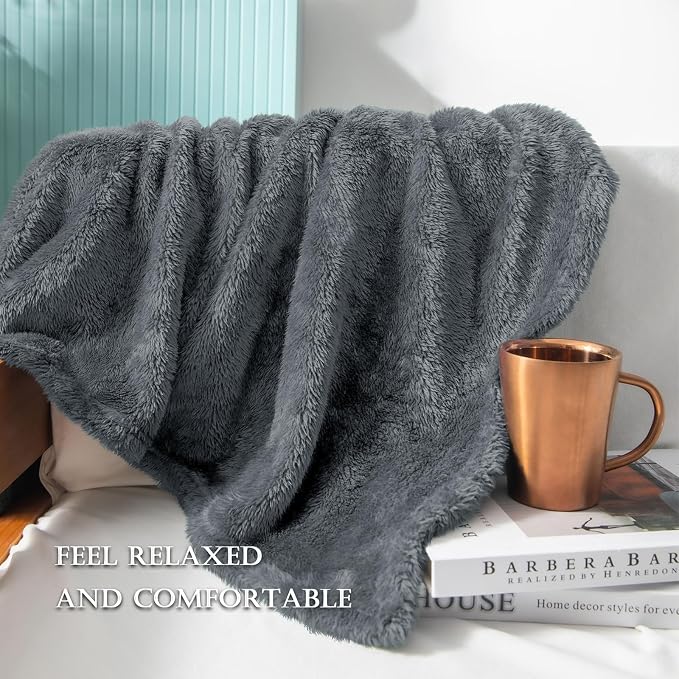 Exclusivo Mezcla Plush Fuzzy Fleece Bed Blanket Twin Size, Super Soft, Fluffy - Image 6