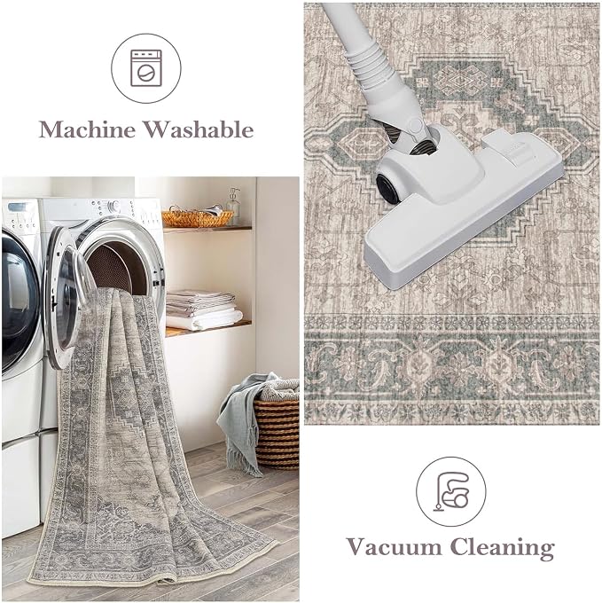 Lahome Oriental Hallway Runner Rug Non Slip, 2.5x8 Kitchen Washable Runner Soft - Image 4