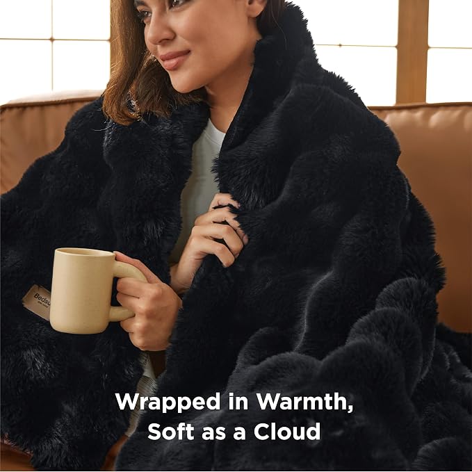 Bedsure GentleSoft Fluffy Fuzzy Twin Blanket, Soft Cozy Fleece Faux Fur Blanket - Image 2