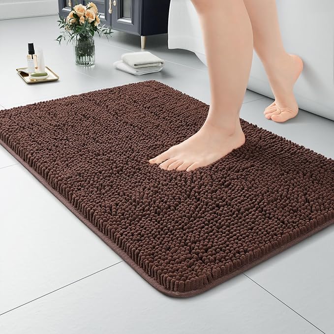 LOCHAS Luxury Bathroom Rug Shaggy Bath Mat 24 x 17 Inch, Washable Non Slip Bath by LOCHAS