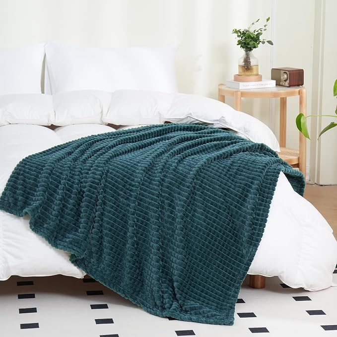 Puncuntex Flannel Fleece Throw Blanket Dusty Blue 50"×60", Super Soft Plush - Image 5