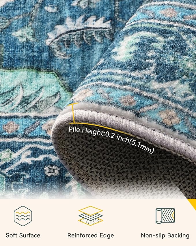 Area Rugs 3'x7' Runner Rug Non Slip Washable - Image 4