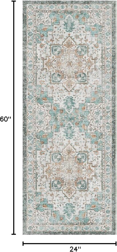 GENIMO 2x5 Runner Rugs for Hallway, Machine Washable Non Slip Vintage Rugs - Image 2