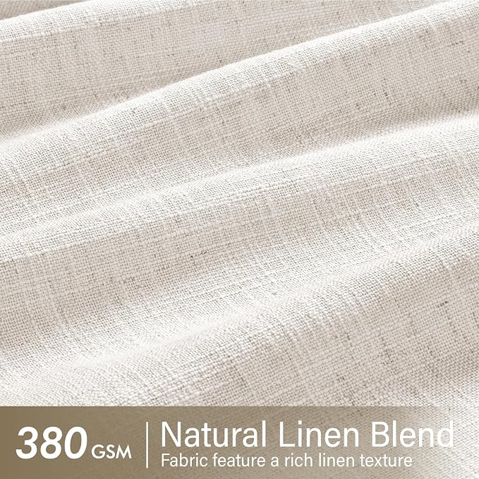 MIULEE Extra Wide 60 Inch Width Pinch Pleated Thick Linen Curtains 90 Inches - Image 4