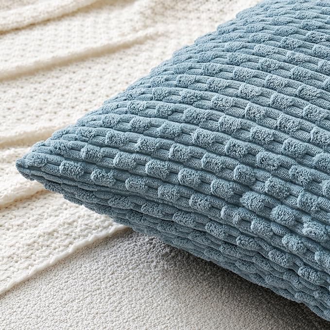 MIULEE Pack of 2 Decorative Throw Pillow Covers 18x18 Inch Soft Boho Striped - Image 2