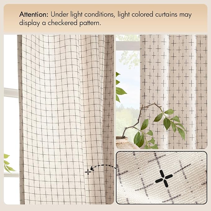 MIULEE Decorative Back Tab Linen Curtains - Image 7