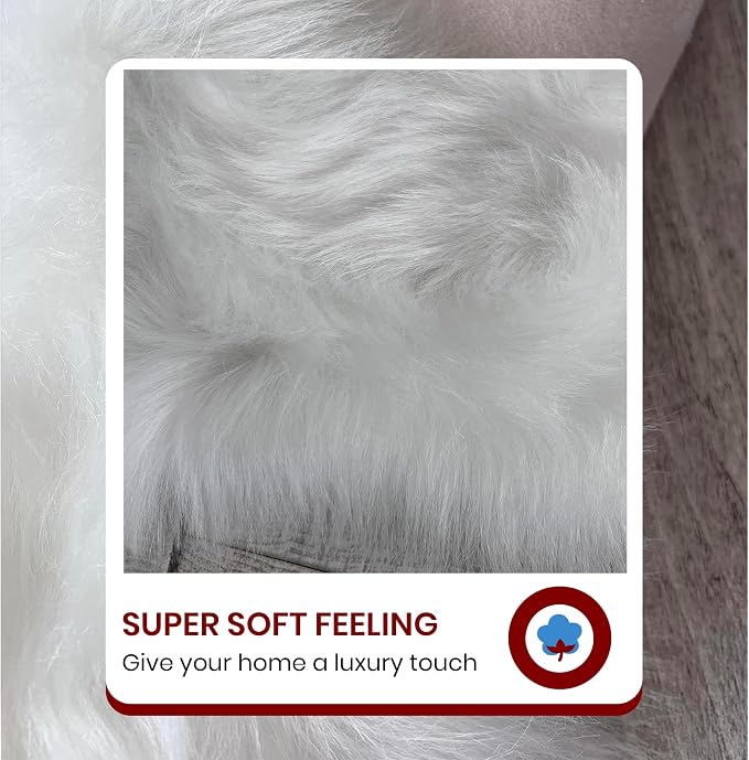 LAMBZY Faux Sheepskin Hypoallergenic Free Shape Silky Shag Rug, Luxury Shaggy - Image 3