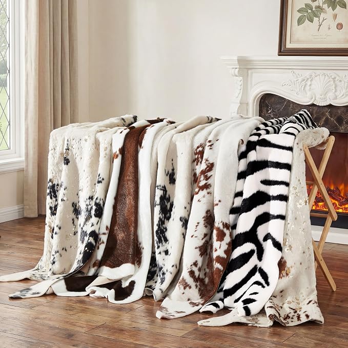JONIYEAR Large Durable Faux Cowhide Area Rug 4.9 x 6.56 Feet, Premium Cow Print - Image 9