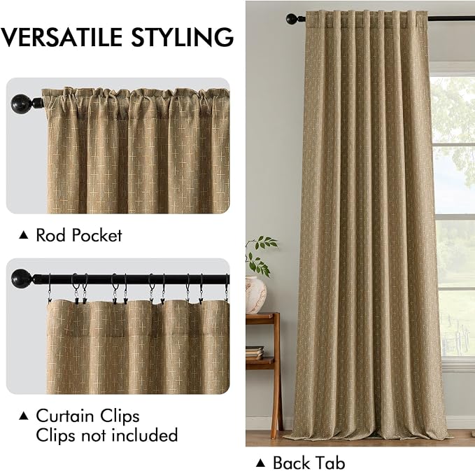 MIULEE Decorative Back Tab Linen Curtains - Image 3