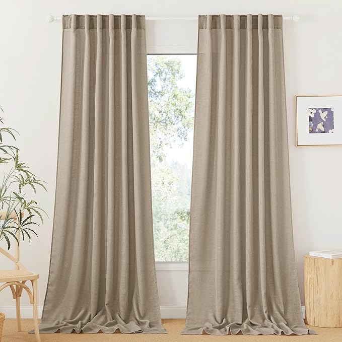 RYB HOME Extra Long Linen Curtains by RYBHOME