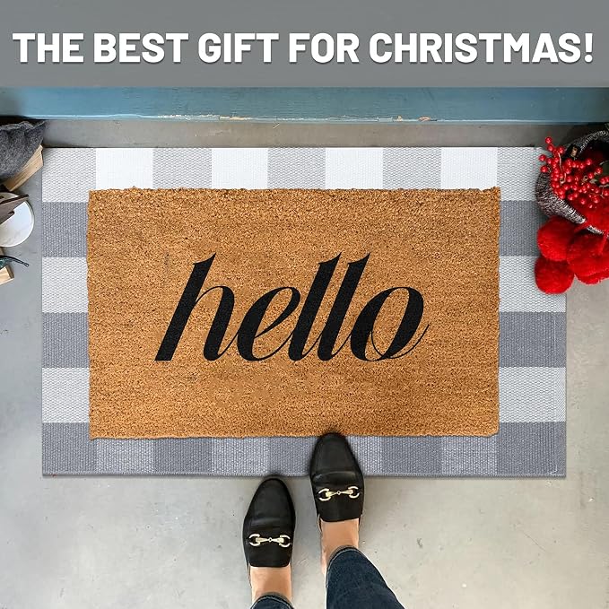 IOHOUZE Buffalo Plaid Checkered Rug 2x3 Ft Front Door Mats, Washable Area Rugs - Image 2