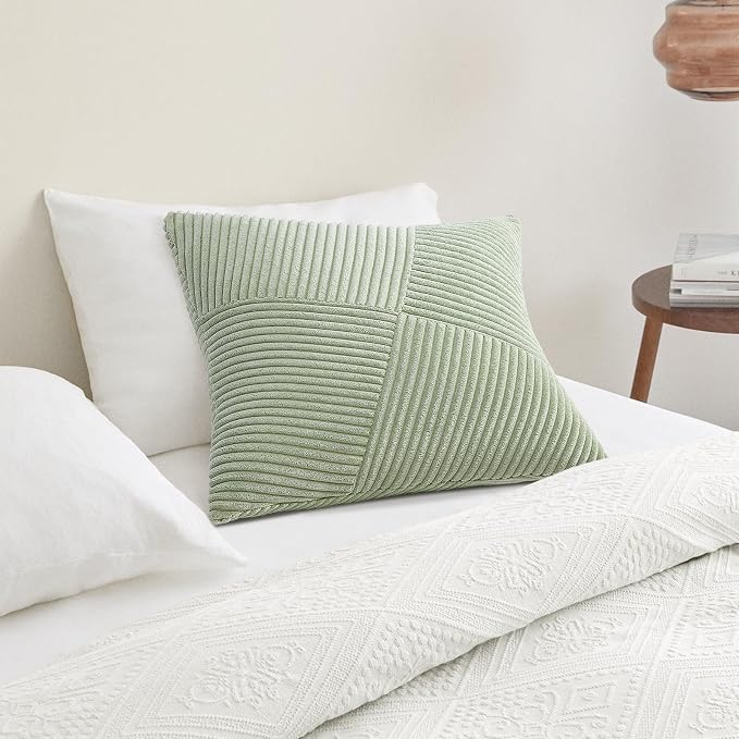 Topfinel Decorative SageGreen Throw Pillow Covers 22x22 Inch, Soft Corduroy - Image 8