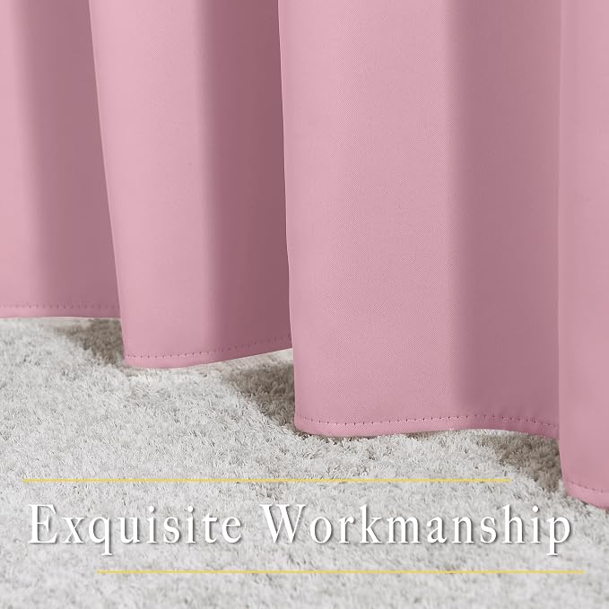 NICETOWN Crystal Pink Room Darkening Curtain Panels - Image 6