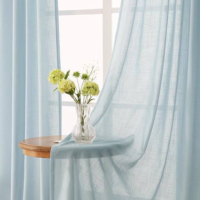 Sky Blue Curtains 96 inch Length - Image 4