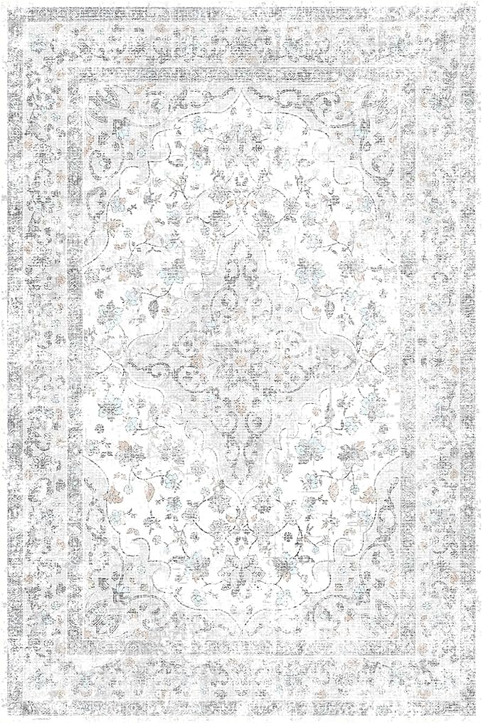 4x6 Area Rugs for Living Room, Small Washable Grey Rugs, Entryway Non Slip Rug - Image 4