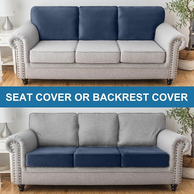 Couch Cover Stretch Velvet Sofa Cushion Cover 2-Piece - Image 4
