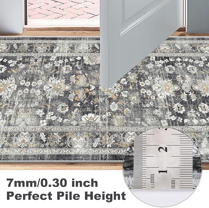 LOKHOM Washable Runner Rug, 2x10 Non-Slip Vintage Farmhouse Hallway Runner Rug - Image 7