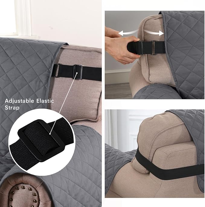 H.VERSAILTEX Reversible Quilted Chair Cover, Water Resistant Chair Slipcover - Image 4