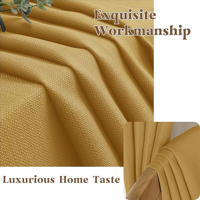 Gwine Gold Valance for Windows, Light Filtering Faux Linen Textured Kitchen - Image 8