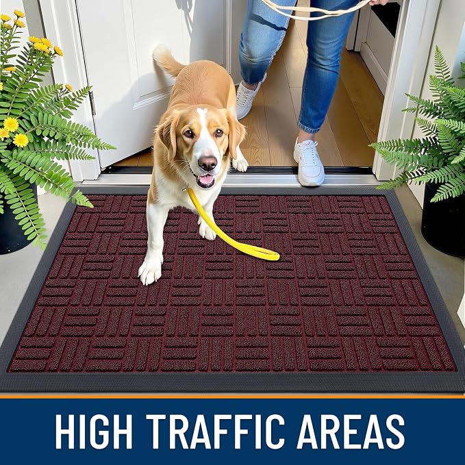 OLANLY Front Door Mat Outside Entrance 71x47, Heavy Duty Sturdy Natural Rubber - Image 6