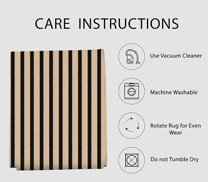 IOHOUZE Striped Area Rug 2.3'x3.6' Front Door Rugs Small Washable Area Rug - Image 5