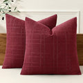 MIULEE Decorative Linen Check Euro Shams Throw Pillow Covers Neutral Farmhouse by MIULEE
