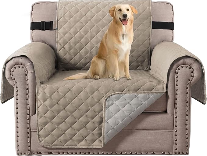 H.VERSAILTEX Reversible Quilted Chair Cover Washable Couch Covers by HVERSAILTEX