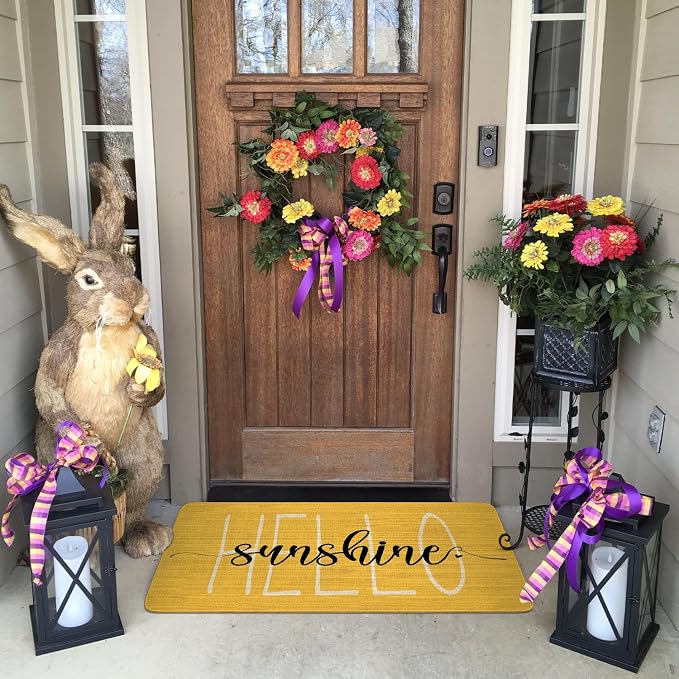 Spring Summer Door Mat, Entryway Front Porch Farmhouse Spring Welcome Door Mat - Image 4