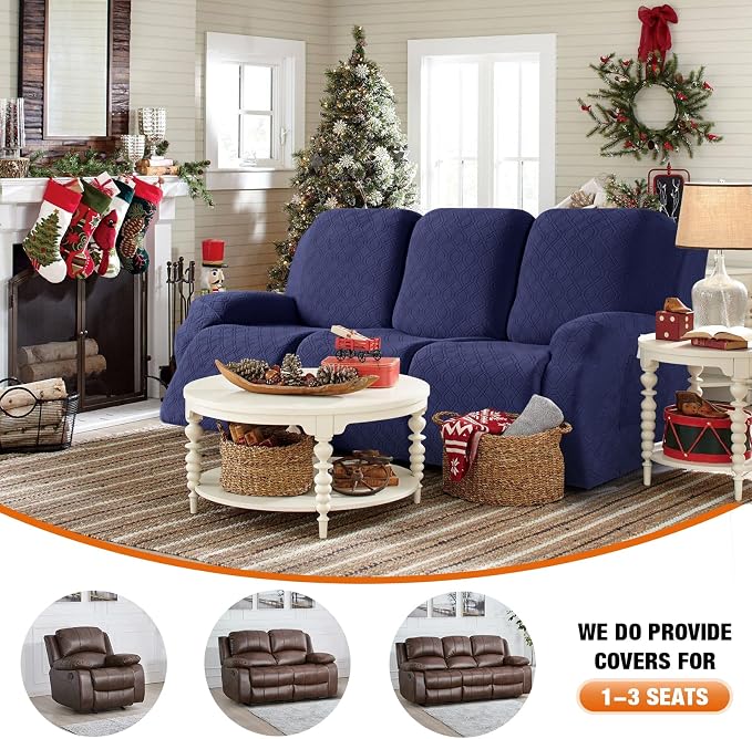 VANSOFY Recliner Cover, 3-Pieces Stretch Reclining Couch Covers - Image 4
