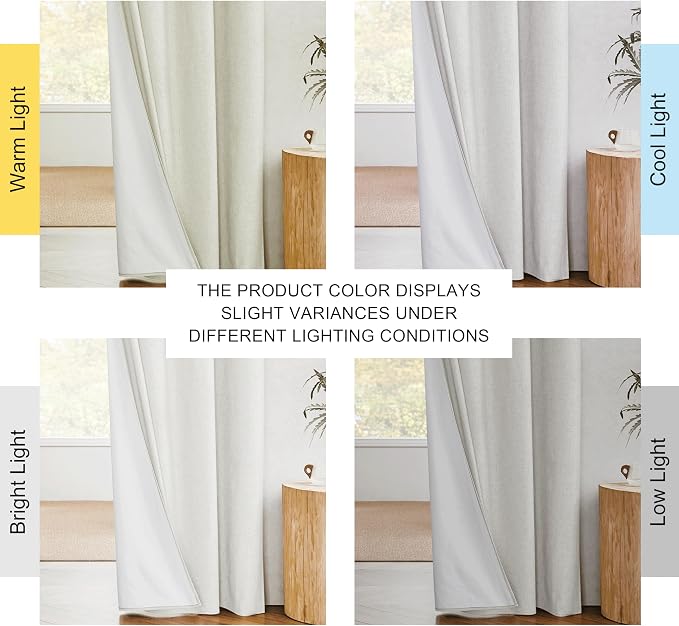 NICETOWN 100% Absolutely Blackout Linen Curtains - Image 2