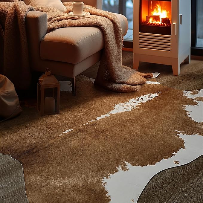 BENRON Small Cowhide Rug, Faux Cow Hide Rugs - Image 4