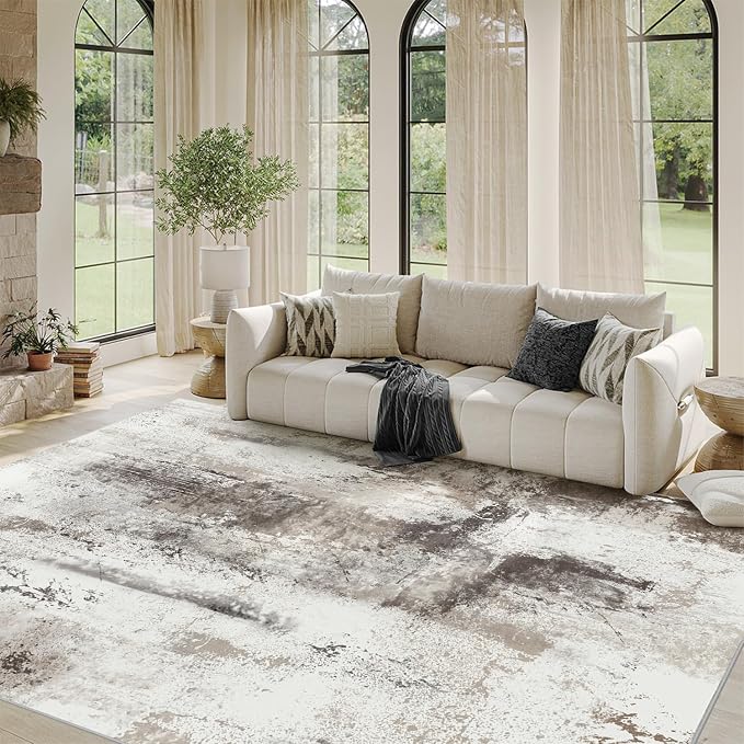 5x7 Area Rugs for Living Room, Modern Abstract Washable Rug, Boho Non Slip Low - Image 4