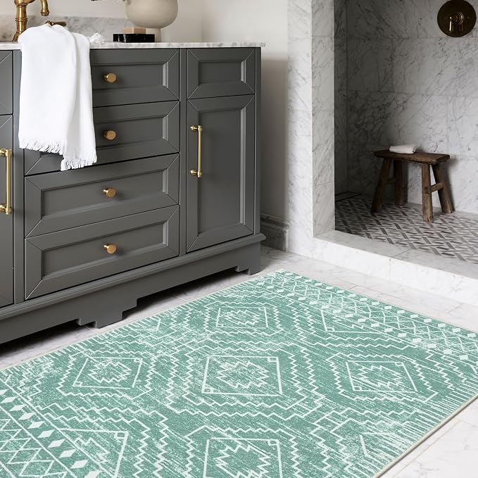 Wonnitar Moroccan 3x5 Area Rug, Sage Green Rug - Image 6