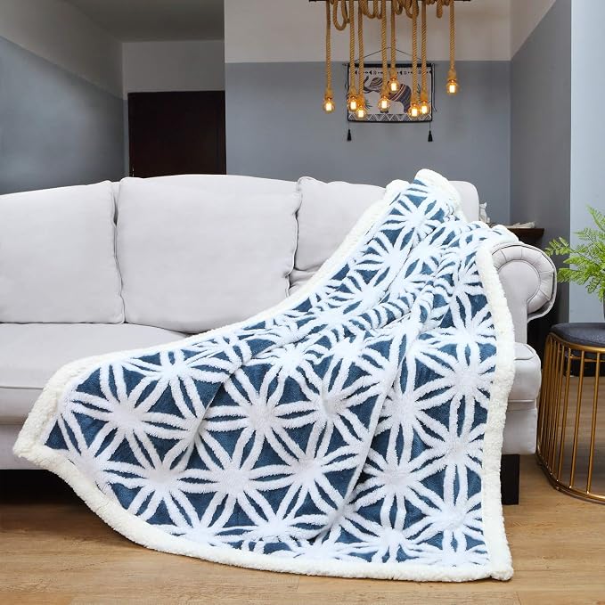LOMAO Sherpa Fleece Blanket for Mom Cozy Soft Throw Blanket for Women Men - Image 2
